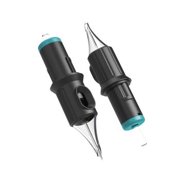 Kartong med 20 Ghost Black nålpatroner - Hollow Liner Long Taper