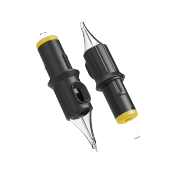 Kartong med 20 Ghost Black nålpatroner - Round Shader Long Taper