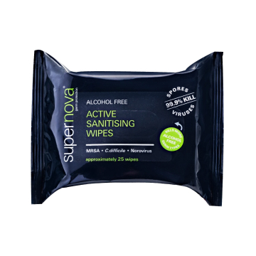 Supernova Active Sanitising Wipes alcohol free pack of 25