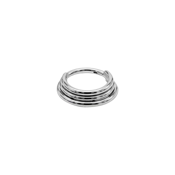Tilum trippelstackad klickerring i titan