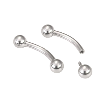 Tilum invändig böjd barbell med kulor i titan