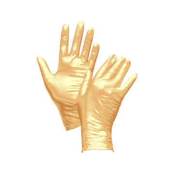 Låda med 100 Uniglove Fancy Gold nitrilhandskar
