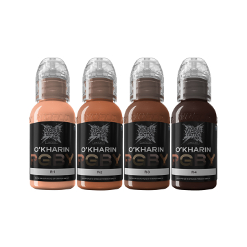 World Famous Limitless Tatueringsbläck - Sasha O'Kharin RGBY Red Set - 4x 30 ml