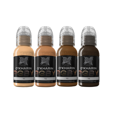 World Famous Limitless Tatueringsbläck - Sasha O'Kharin RGBY Yellow Set - 4x 30 ml