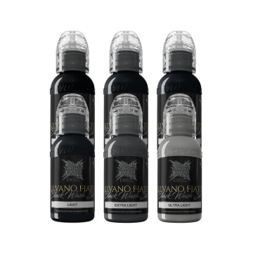 World Famous Limitless Tatueringsbläck - Silvano Fiato Blackwash Set - 6x 30 ml