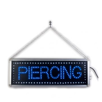 Upphängbar Tatueringssalongs Piercing LED Studio Skylt EU