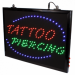 Upphängbar Tatueringssalongs Tattoo+Piercing LED Studio Skylt med Kedja