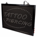 Upphängbar Tatueringssalongs Tattoo+Piercing LED Studio Skylt med Kedja