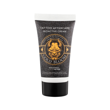 Aloe Tattoo Gold Bloom Display av tuber med eftervård som har ny sammansättning 12x 30 g