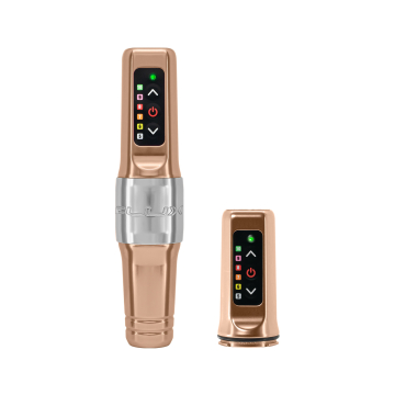 Microbeau Flux Mini tatueringsmaskin med ytterligare Powerbolt Mini - Champagne Gold