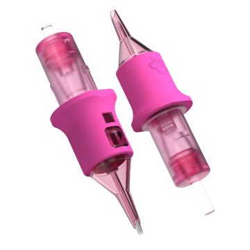 Låda med 50 Ghost Pink Nålpatroner - Round Shader Long Taper