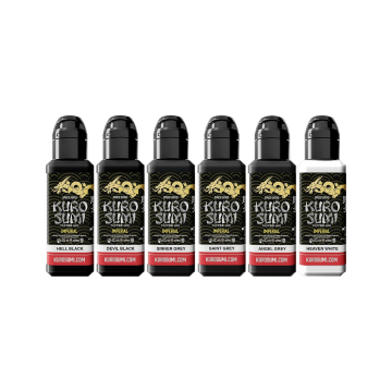 Kuro Sumi Imperial Tattoo Ink - Greywash Shading Set 6 x 44 ml