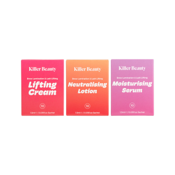 Killer Beauty Vegan Lash Lift Brynlaminering, 1,5 ml, steg 1-3 (30 påsar)