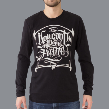Luxury Hustle Wear Långärmad T-Shirt El Whyner 'Can't Knock The Hustle' - Svart