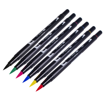 Tombow 6 Dual Pensel Pennor - Primärt Set