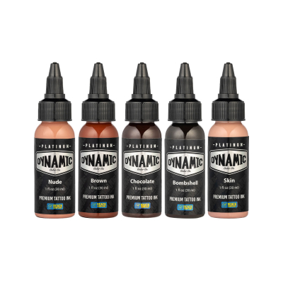 Platinum by Dynamic Tatueringsbläck - Flesh uppsättning 5x 30 ml