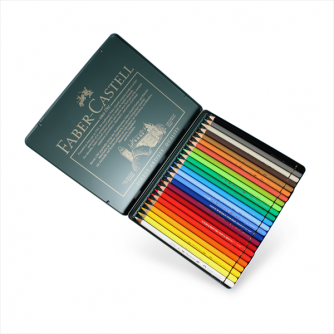 Faber-Castell - Ask med 24st Polychromos Konstnärspennor