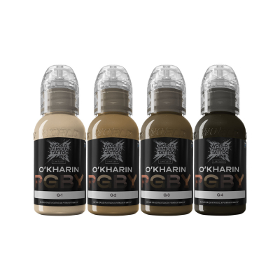 World Famous Limitless Tatueringsbläck - Sasha O'Kharin RGBY Green Set - 4x 30 ml