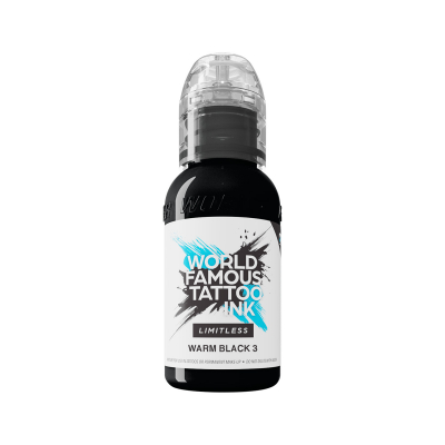 World Famous Limitless Tattoo Ink - Varm svart 3 30 ml