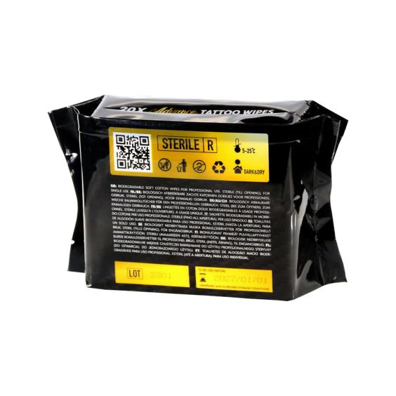 Låda med 20 Advance Tattoo Biologiskt nedbrytbara våtservetter