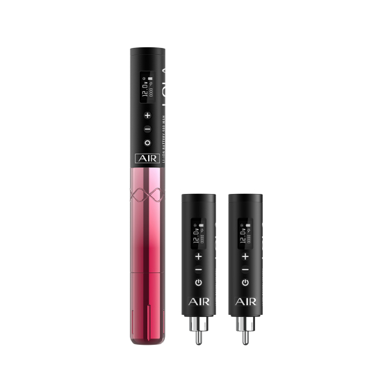 EZ Lola Air trådlös PMU-maskin med två extra batterier - svart och rosa toning