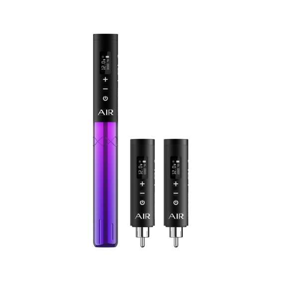 EZ Lola Air trådlös PMU-maskin med två extra batterier - svart och lila toning