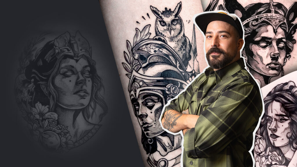 How to Tattoo Athena and Her Owl with Adrian Delargue 
